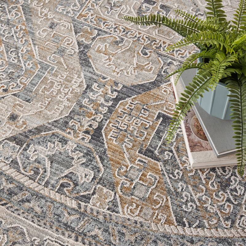 Nourison Nyle Vintage Persian Medallion Boho Area Rug