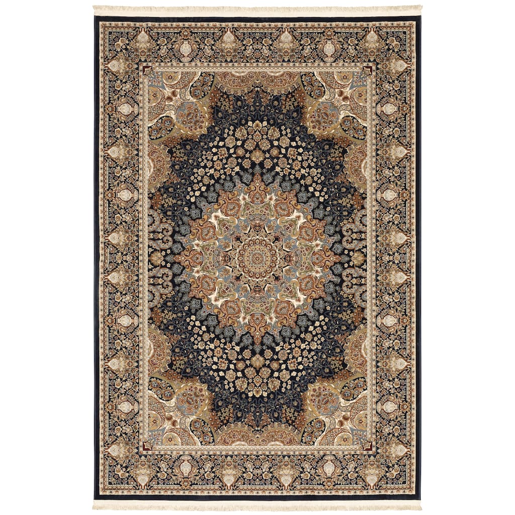 Style Haven Manchester Center Medallion Fringe Edge Area Rug.