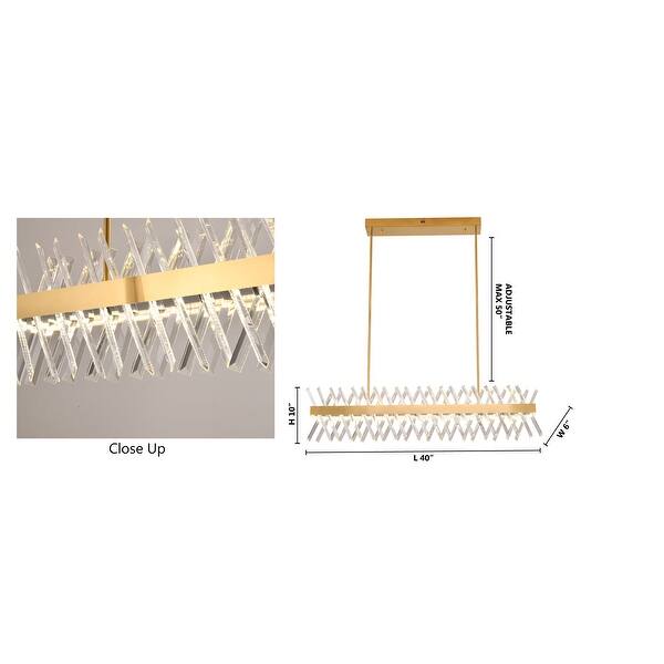 Gold Dimmable LED Chandelier With Clear Crystals - N/A - Bed Bath ...