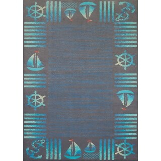 Westfield Home Islander Sailors Border Area Rug - Bed Bath & Beyond ...