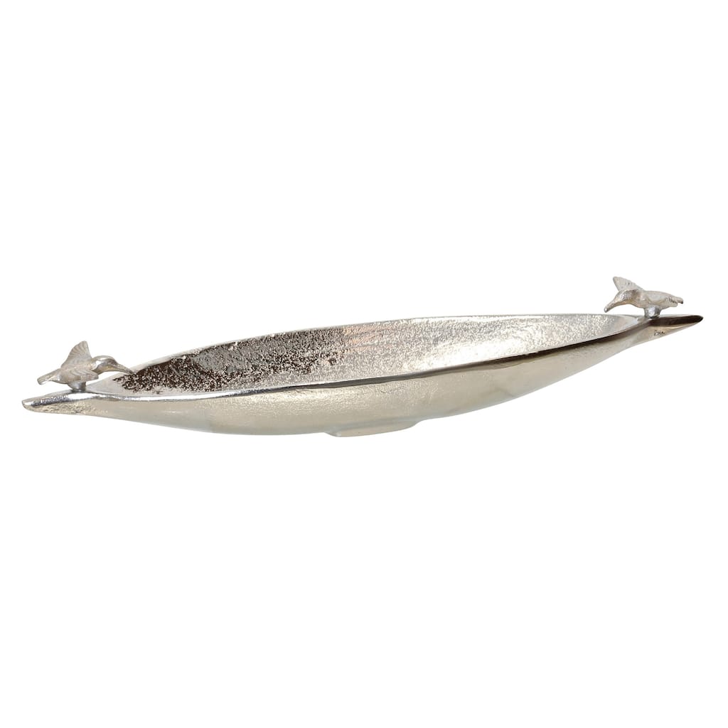 StyleCraft Cevilla - Boat Dish With Bird - Nickel - 18" x 3" x 5"
