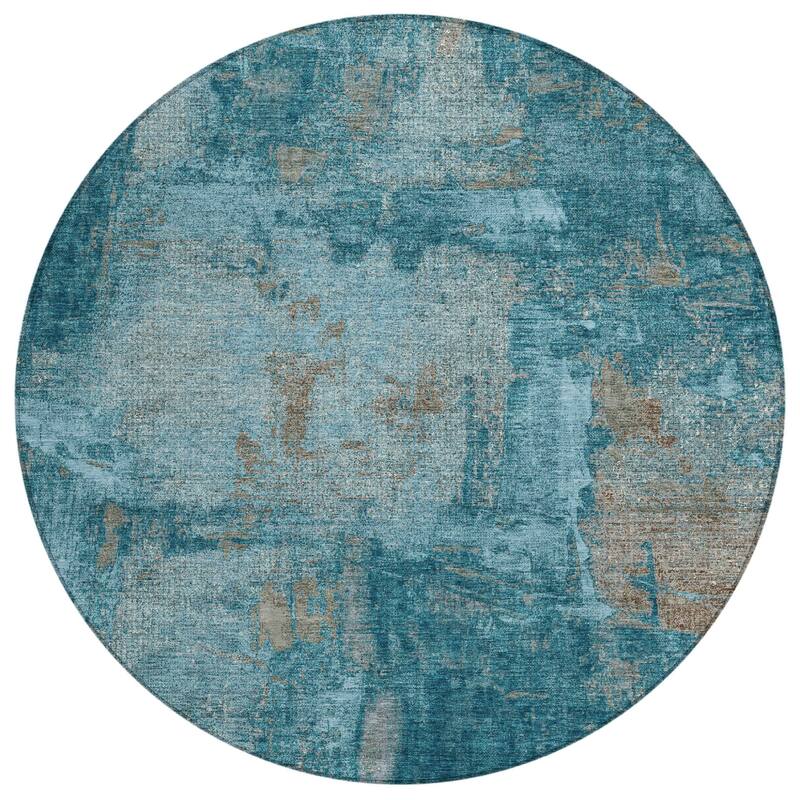 HomeRoots Abstract Transitional Rectangle Outdoor Rug