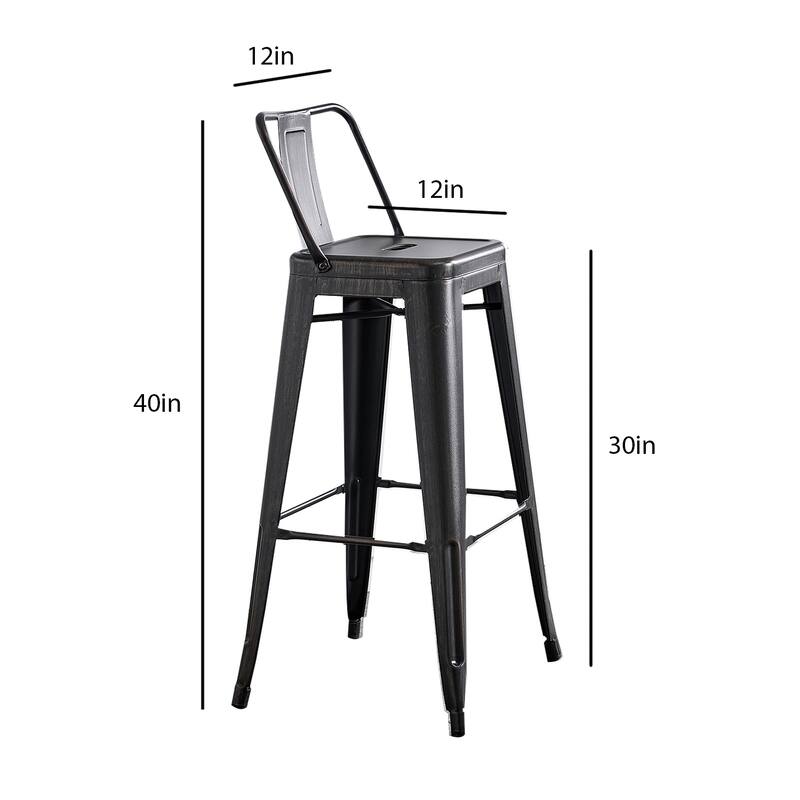 AC Pacific 24 Inch Metal Barstool Set of 2