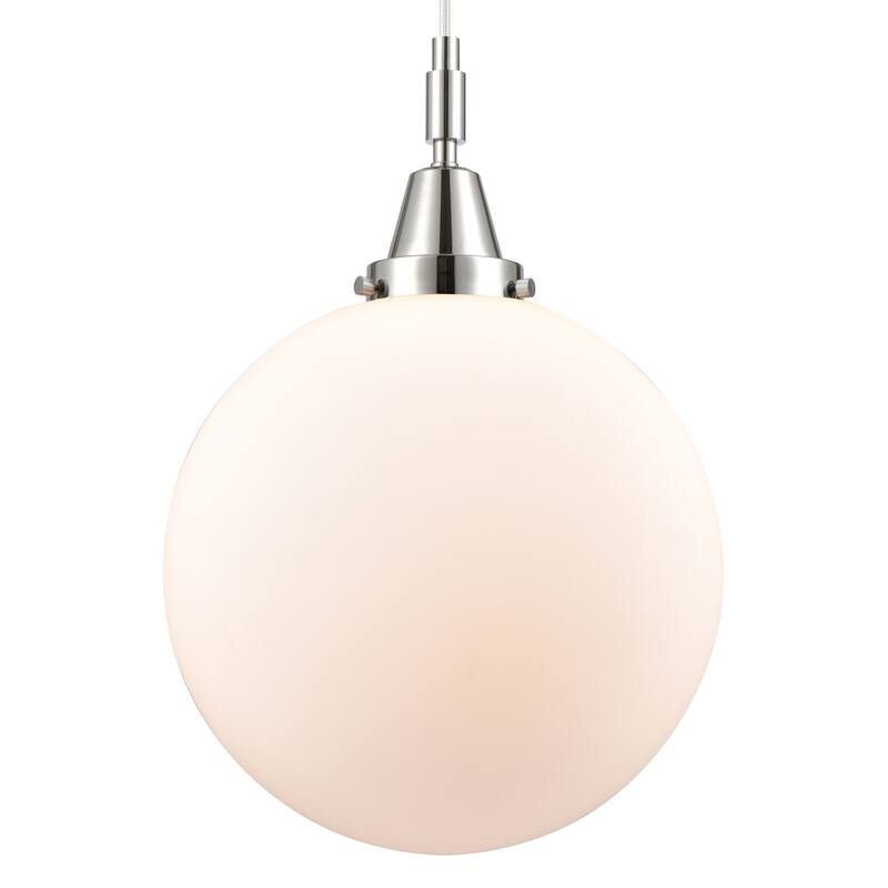 Innovations Lighting 447-1P-G201-12 Beacon 12" Wide Pendant with Matte - Polished Chrome