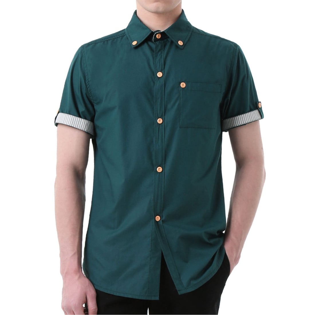 Short sleeve mens shirts with pocket clearance