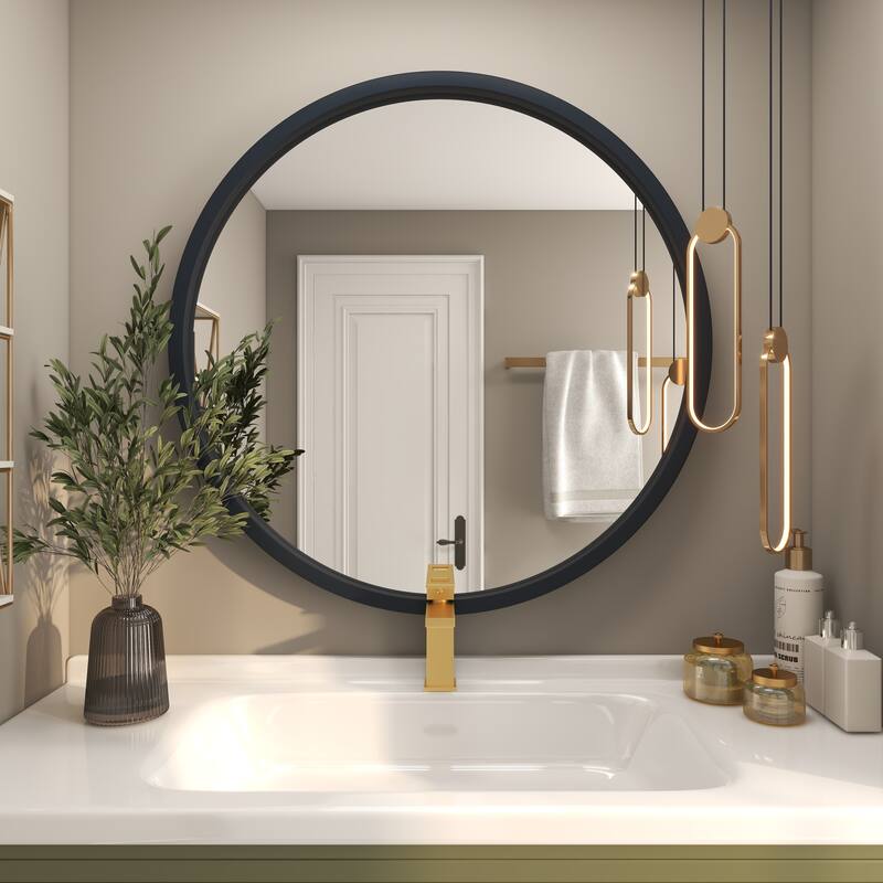 Black, White or Gold Wooden Room Wall Mirror with Thin Frame