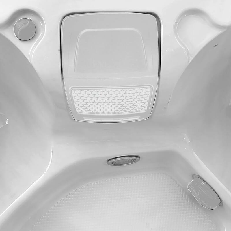 4-Person 20-Jet Premium Acrylic Rectangle Outdoor SPA Hot Tub with Bluetooth Speaker - Two-step Ladder - PU Cover