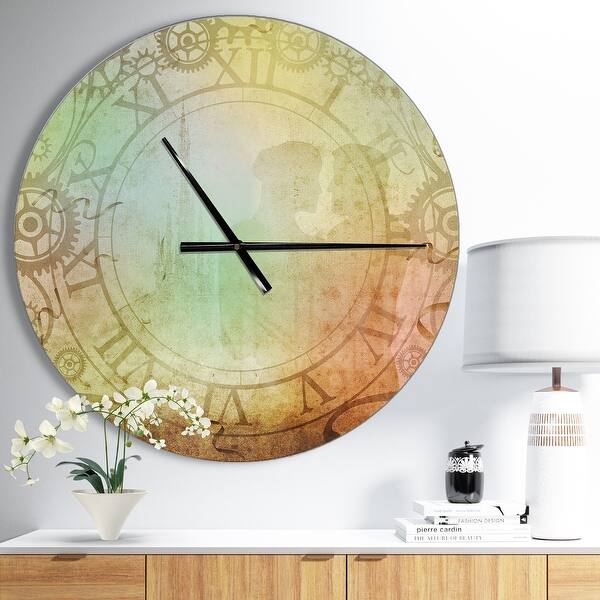 slide 2 of 9, Designart 'Vintage Antique style' Oversized Contemporary Wall CLock 23 in. wide x 23 in. high