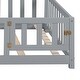 preview thumbnail 41 of 39, Full Size Plywood Montessori Floor Bed with Bookcases, Blackboards, Guard rails, Solid Wood Floor Beds and Storage Headboards