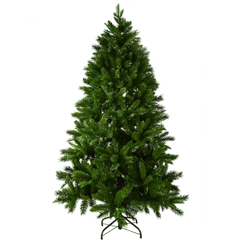 5ft PE/PVC Mixed Green Artificial Christmas Tree with Sturdy Base, Easy
