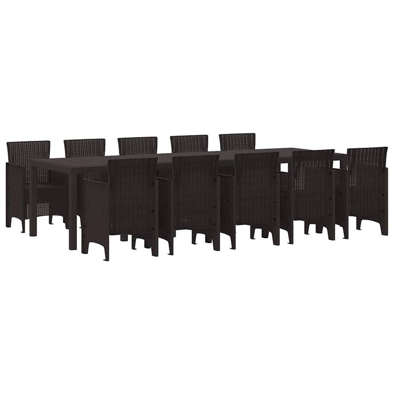 vidaXL Garden Dining Set 13 pcs Plastic - 39 x 118 x 29