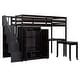preview thumbnail 17 of 18, Twin Size Loft Bed with Stairs, Bookshelf, Drawers, Desk & Wardrobe
