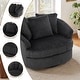 preview thumbnail 26 of 74, UIXE Oversize 43" Plush Corduroy Swivel Barrel Chair Comfy Accent Chair For Living Room