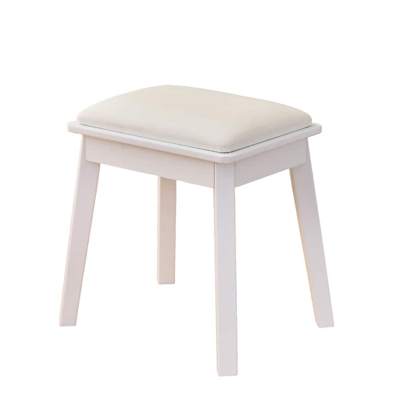 Homy Casa Modern Makeup Vanity Desk with LED Mirror & 4 Drawers