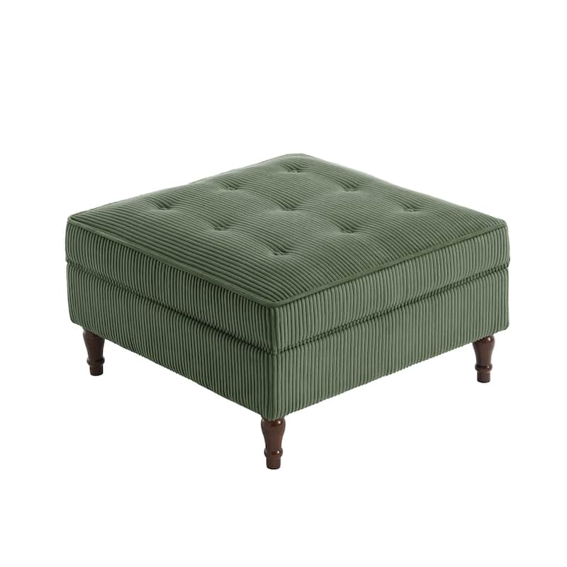 Corduroy Flip Top Dual-Use Storage Ottoman Coffee Table