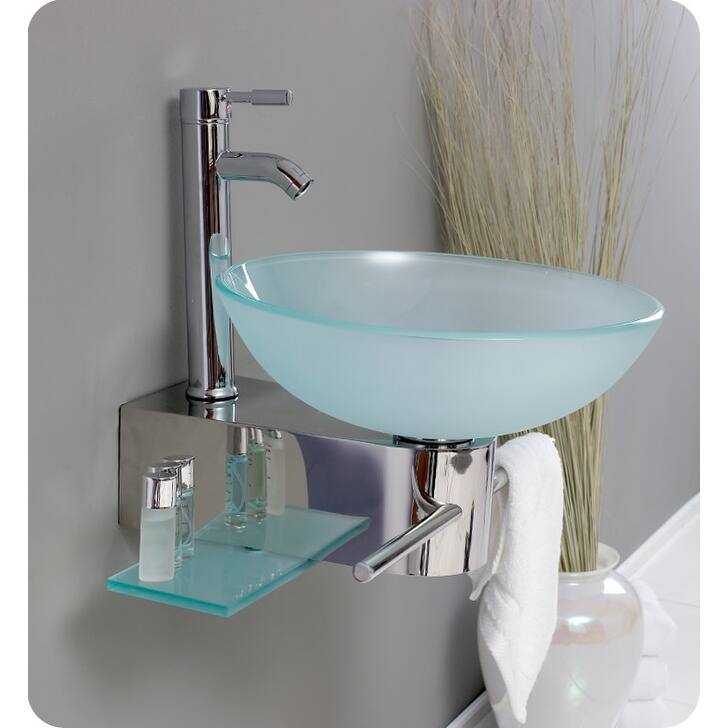 Fresca FVN1012 Cristallino 21" Wall Mounted Single Basin Vanity Set