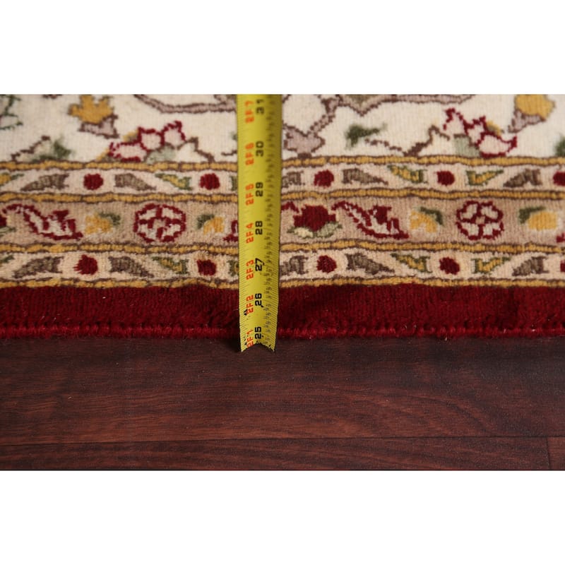 Wool/ Silk Vegetable Dye Floral Tabriz Oriental Area Rug Hand-knotted - 8'1" x 10'5"
