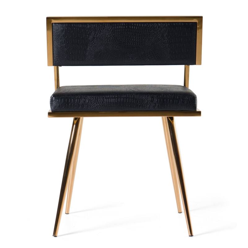 Modrest Rosario Modern Black & Rosegold Dining Chair