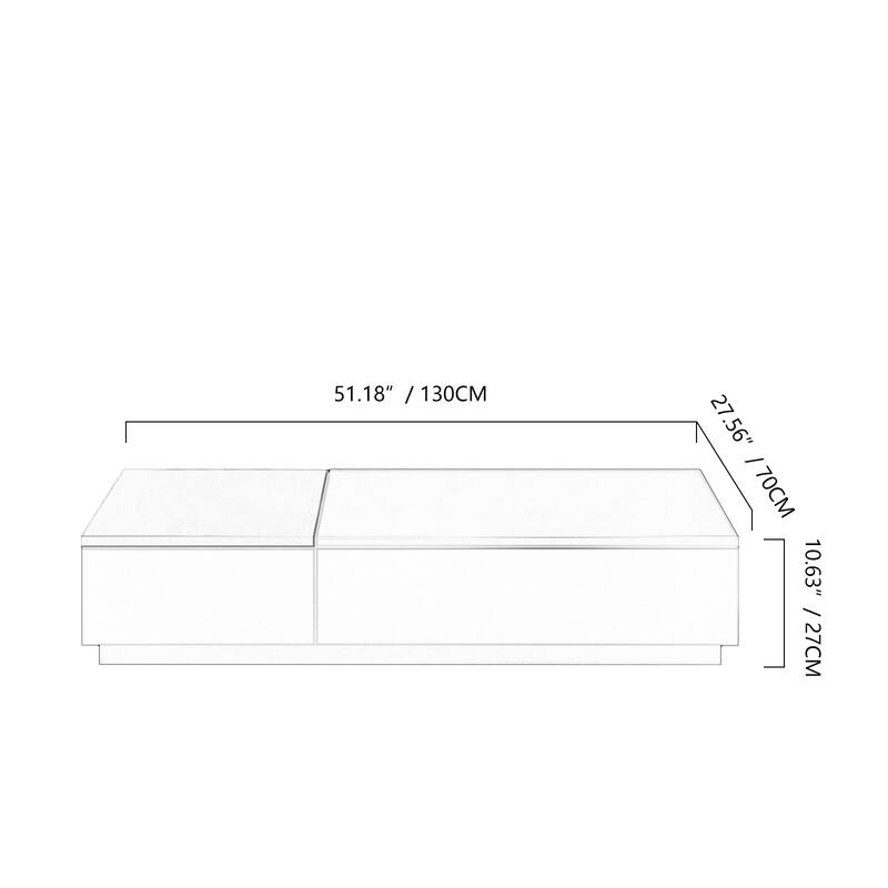51.18" Lift Top Coffee Table with Hidden Storage Compartment and 2 Drawers