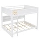 preview thumbnail 15 of 20, Queen Over Queen Bunk Bed, Wood Bunk Bed with Storage Cabinets and Charging Station