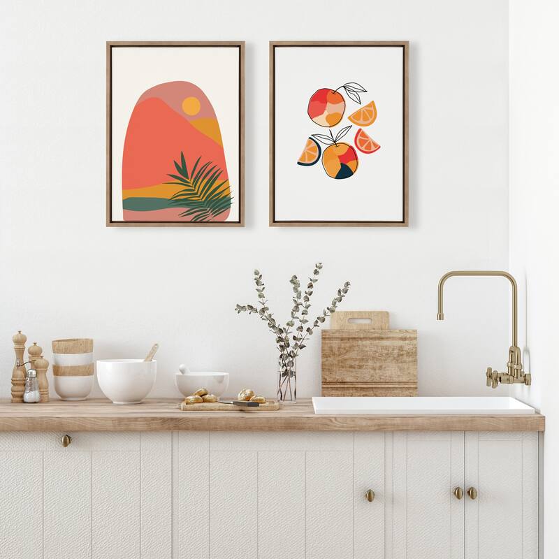 Kate and Laurel Sylvie Juicy Citrus Framed Canvas by Oris Eddu