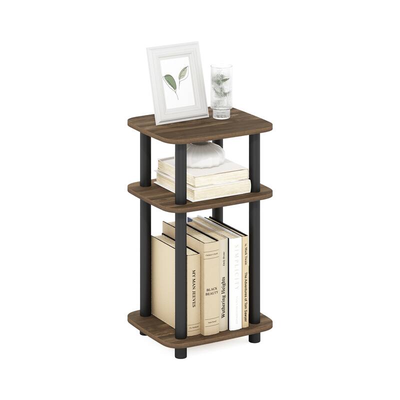 Furinno Just 3-Tier Turn-N-Tube Curve End Table, Side Table, 1-Pack
