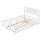 preview thumbnail 14 of 15, Full Size Platform Bed with Adjustable Trundle, Headboard for Added Stability, Pine Wood and MDF Construction, White