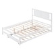 preview thumbnail 14 of 15, Full Size Platform Bed with Adjustable Trundle and Headboard, White