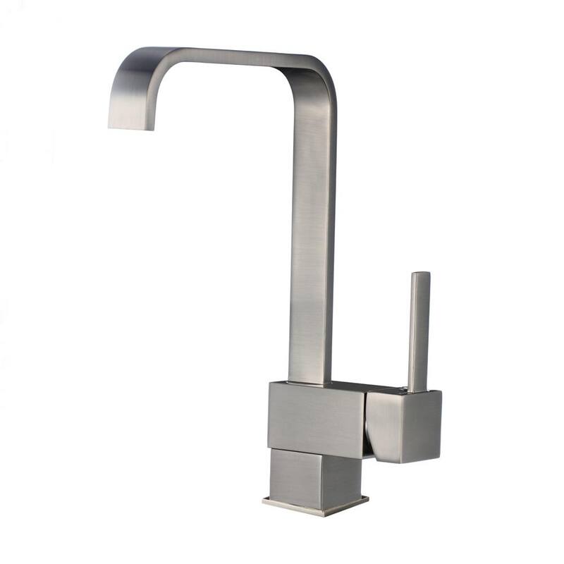 Canal Single Hole Swivel Spout Single Handle Kitchen Faucet - Brushed Nickel