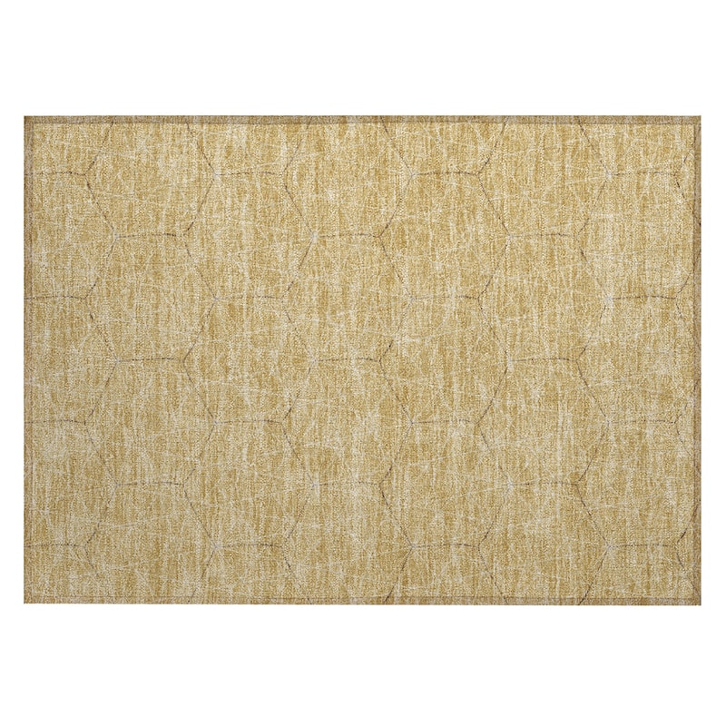 Machine Washable Indoor/ Outdoor Mosaic Geo Chantille Rug