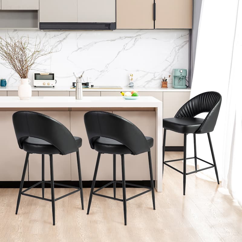 Glitzhome Set of 2 41"H Modern Tapered Leg Counter or High Bar Stools