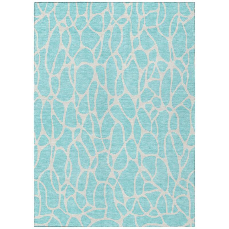 HomeRoots Geometric Transitional Rectangle Outdoor Rug