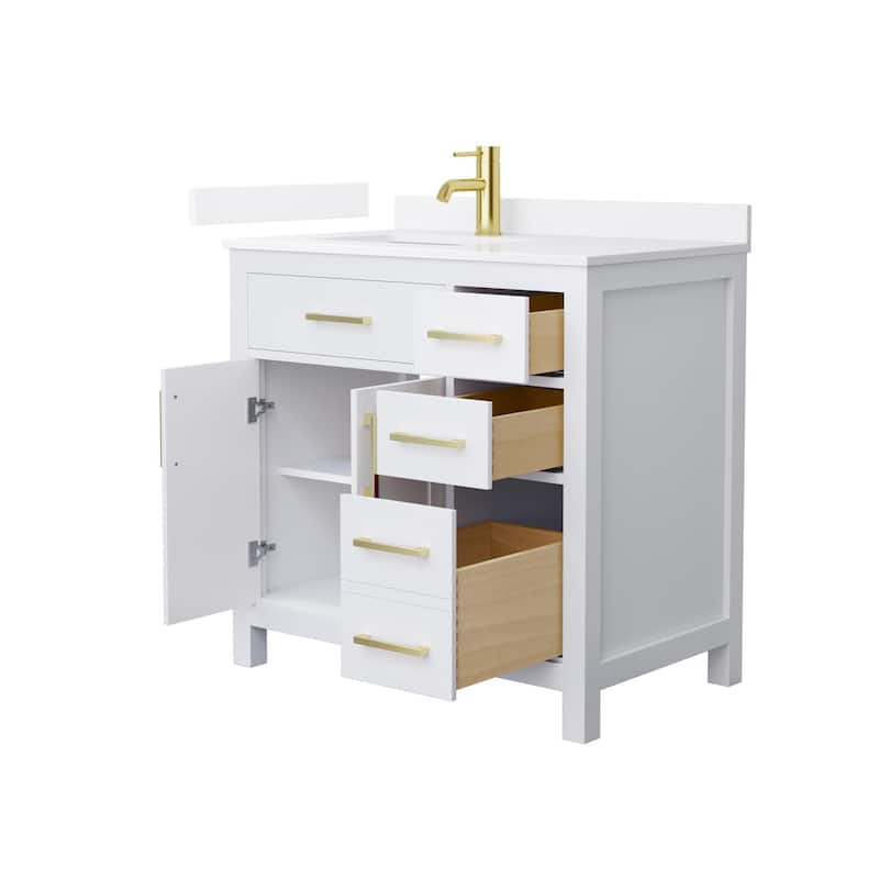 Wyndham Collection WCG2424-36S-QTZ-UNSMXX Beckett 36" Free Standing