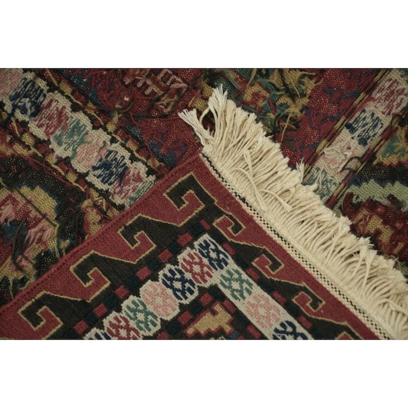Hand Woven Oriental 100% Wool Carpet Traditional Tribal Oranges & Rust Sumak Area Rug - 12' 0'' X 9' 5''
