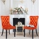 preview thumbnail 55 of 99, High-end Tufted Velvet Upholstered Nailhead Dining Chair Set of 6 Set of 2 - Orange
