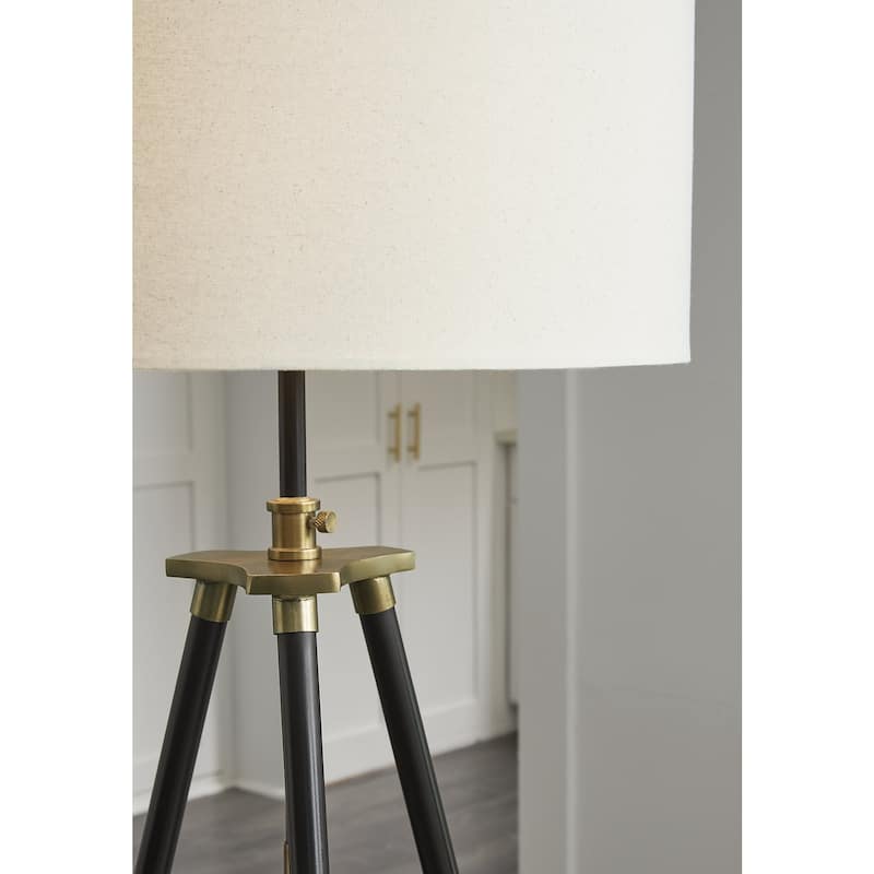 Signature Design by Ashley Cashner Black/Gold Finish Floor Lamp - 23" W x 23" D x 70.5" H