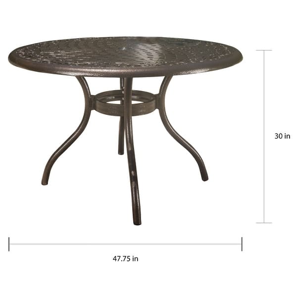 Hallandale Round Aluminum Bronze Dining Table by Christopher Knight