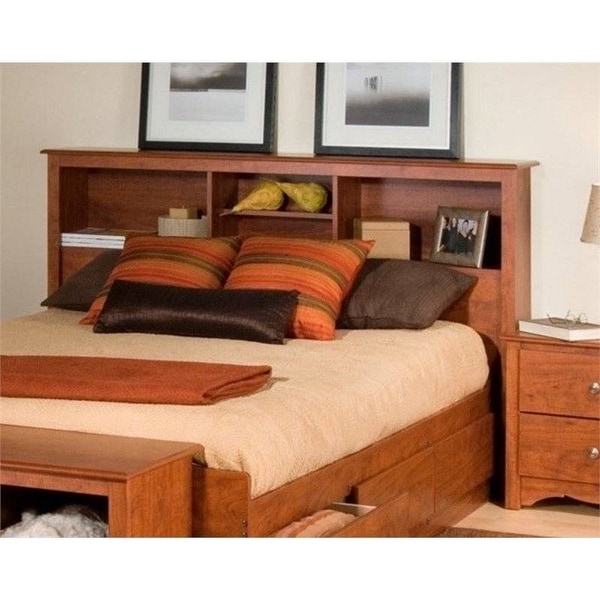 Solid wood deals bookcase headboard queen