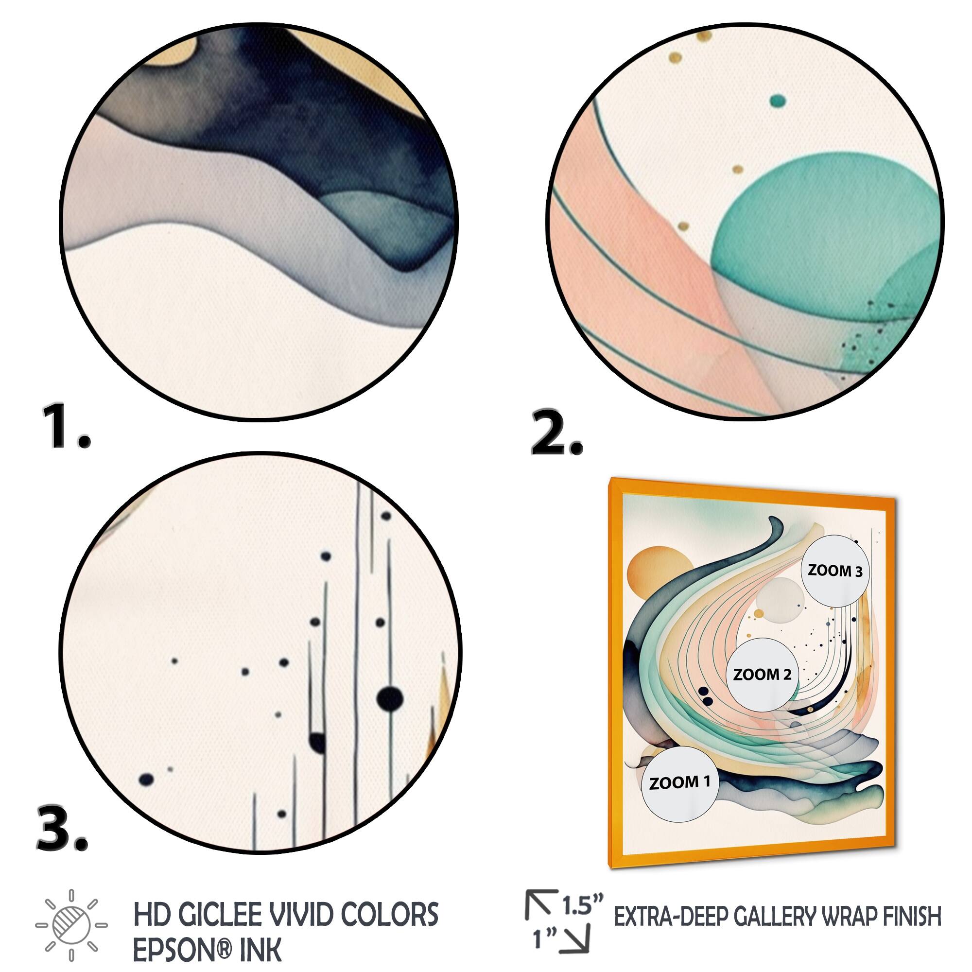 Designart "Vibrant Watercolor Movement I" Modern Framed Art Print Bed