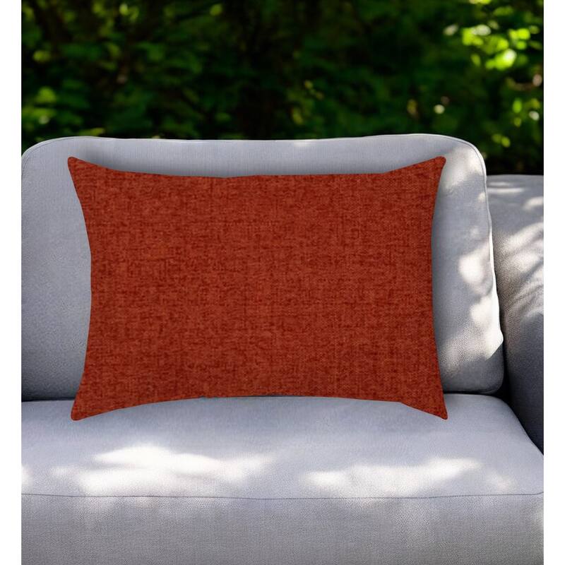 14" X 20" Brick Red Indoor Outdoor Throw Pillow - Brick Red