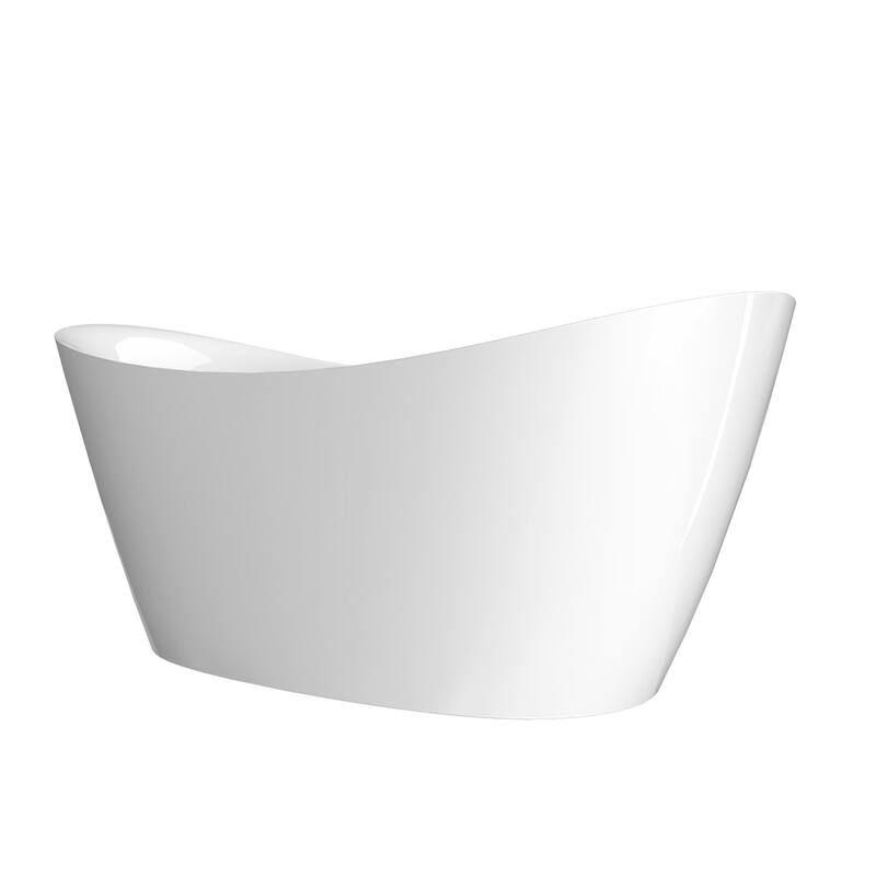 66 in. x 32 in. Acrylic Freestanding Soaking Bathtub in White