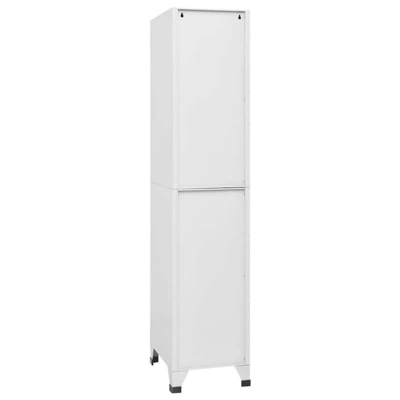 Nova Tall Locker Cabinet, 71 Inch, 3 Compartments, White, Steel Metal