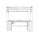 preview thumbnail 60 of 58, Versatile Loft Bed with U-Shaped Desk & Drawers, Wooden High Loftbed W/Storage Shelves & Cabinet for Kids Teens Adults Bedroom