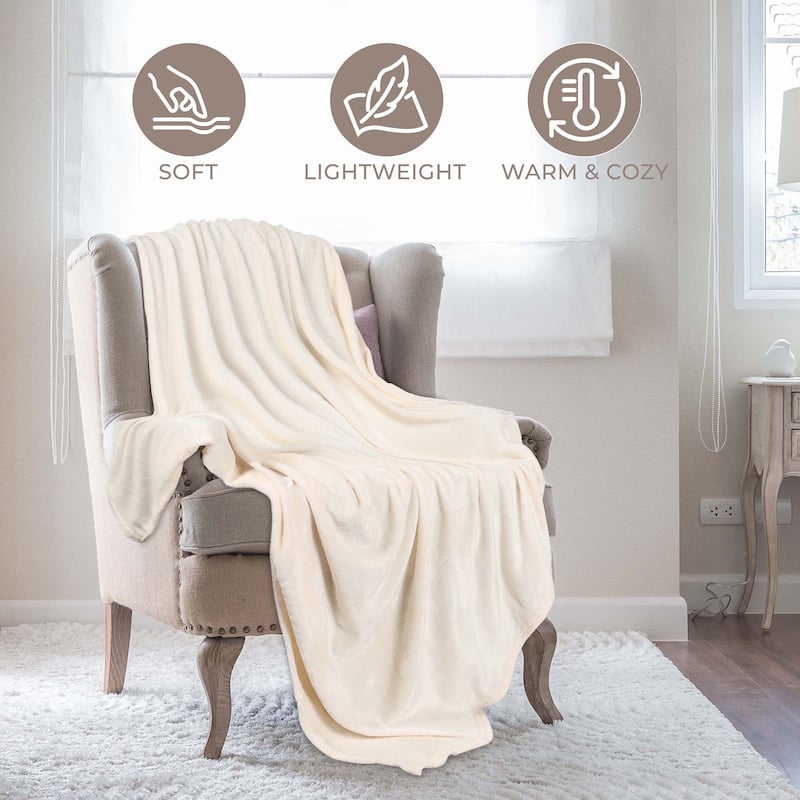 Superior Fleece Plush Medium Weight Soft Fluffy Decorative Blanket