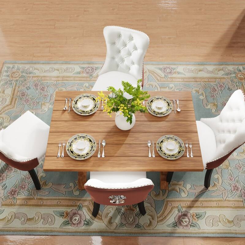 Tufted Naliheads Solid Wood Upholstered Dining Chairs (Set of 2)