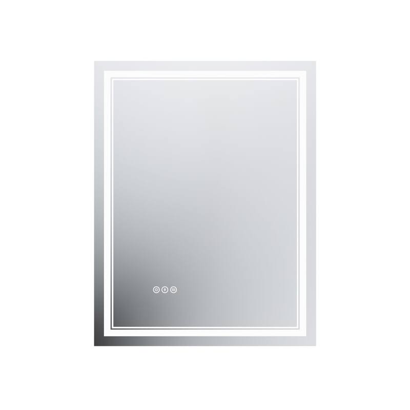 Rectangle Frameless Anti-Fog Wall Mounted LED Light Bathroom Vanity Mirror