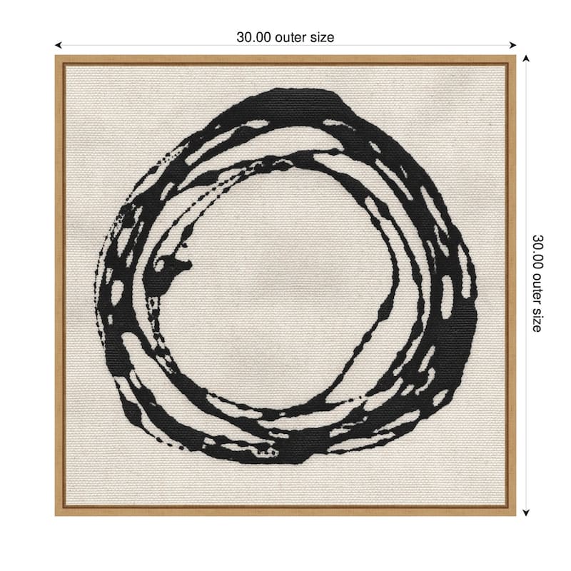 Kate and Laurel Sylvie Flowing Circle Abstract 2 Framed Canvas by The Creative Bunch Studio