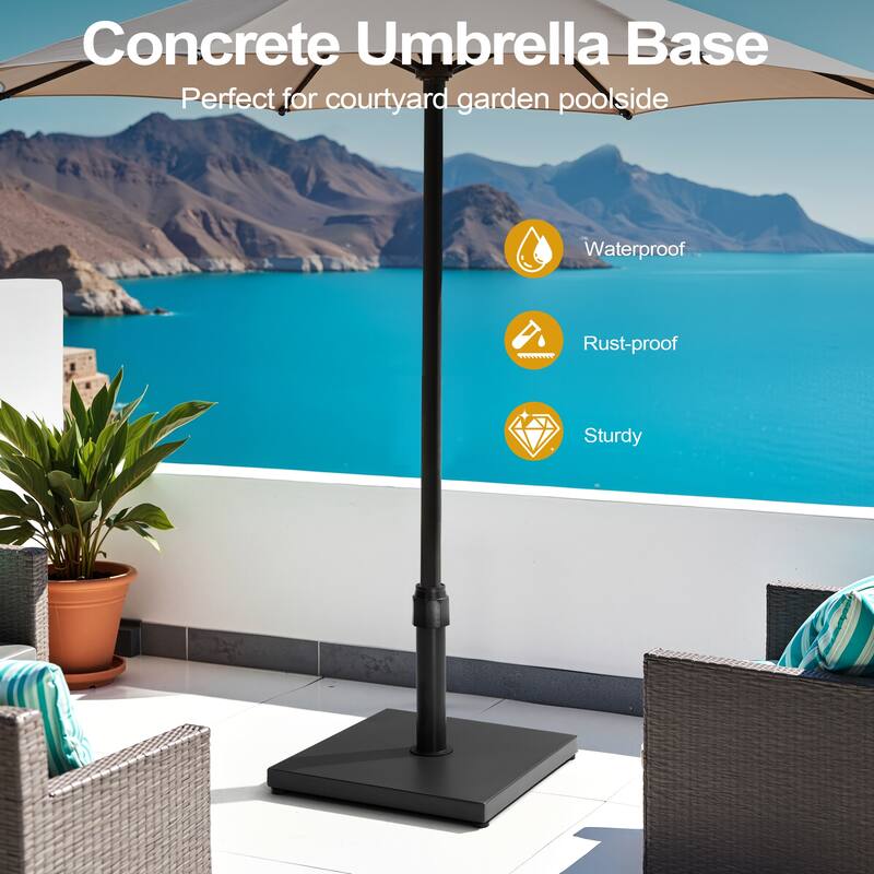 Pellebant 43LBS Outdoor Patio Concrete Market Umbrella Base Stand - N/A