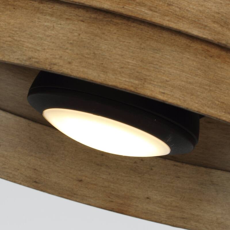 22" Farmhouse Flush Mount Ceiling Fan with LED Light