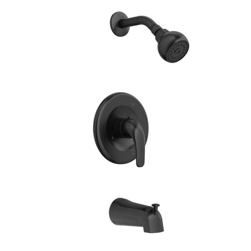 PROFLO Alvord Tub and Shower Trim Package with 1.75 GPM Single - Matte Black